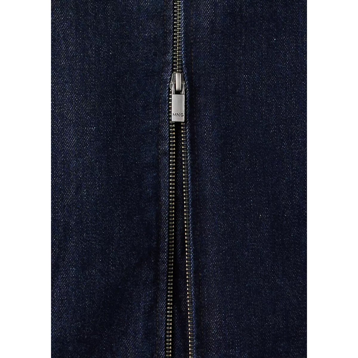 Veste en denim avec fermeture éclair bleu, MANGO MAN