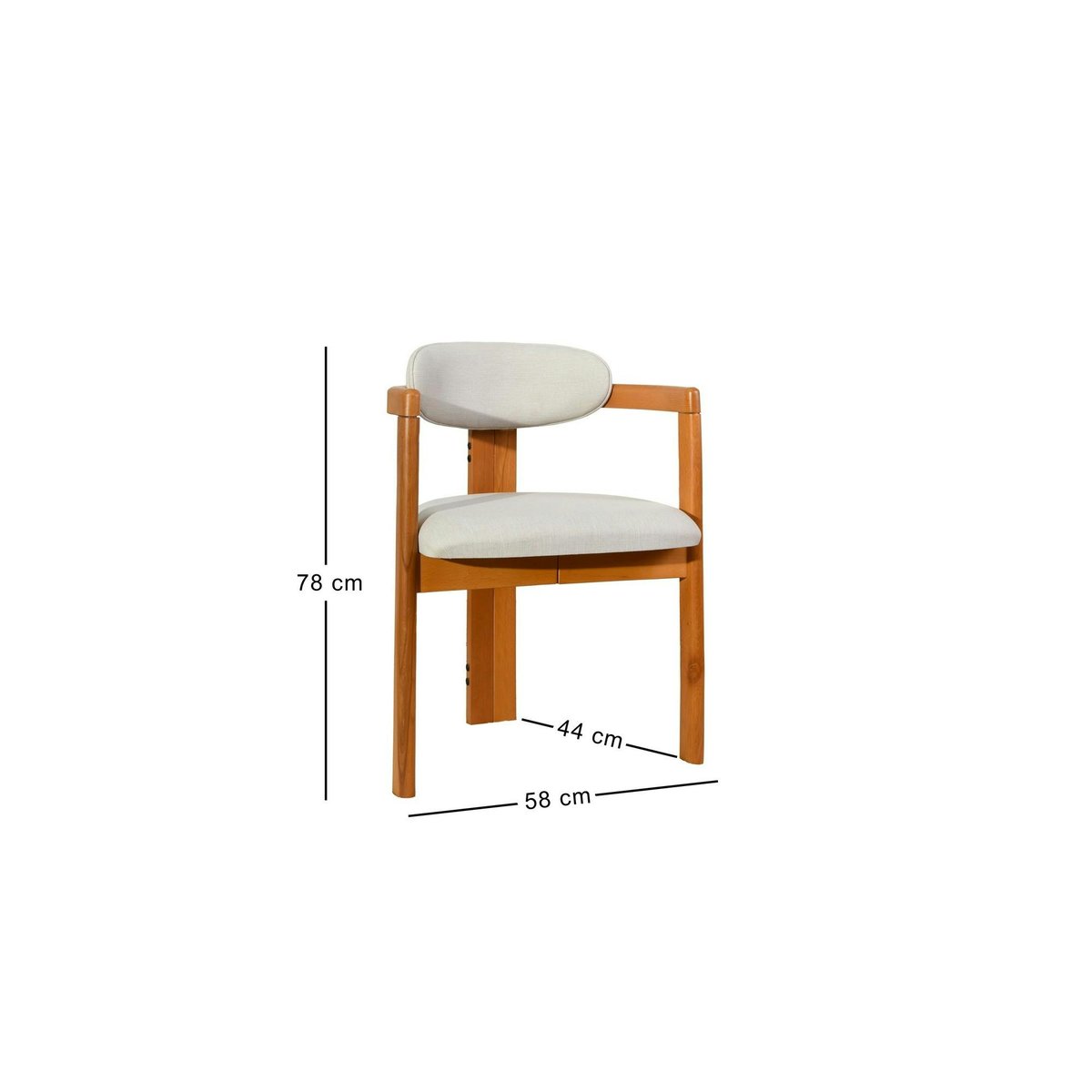 Chaise design écrue - dossier minimaliste (lot de 2) BOMA ecru, PIER IMPORT