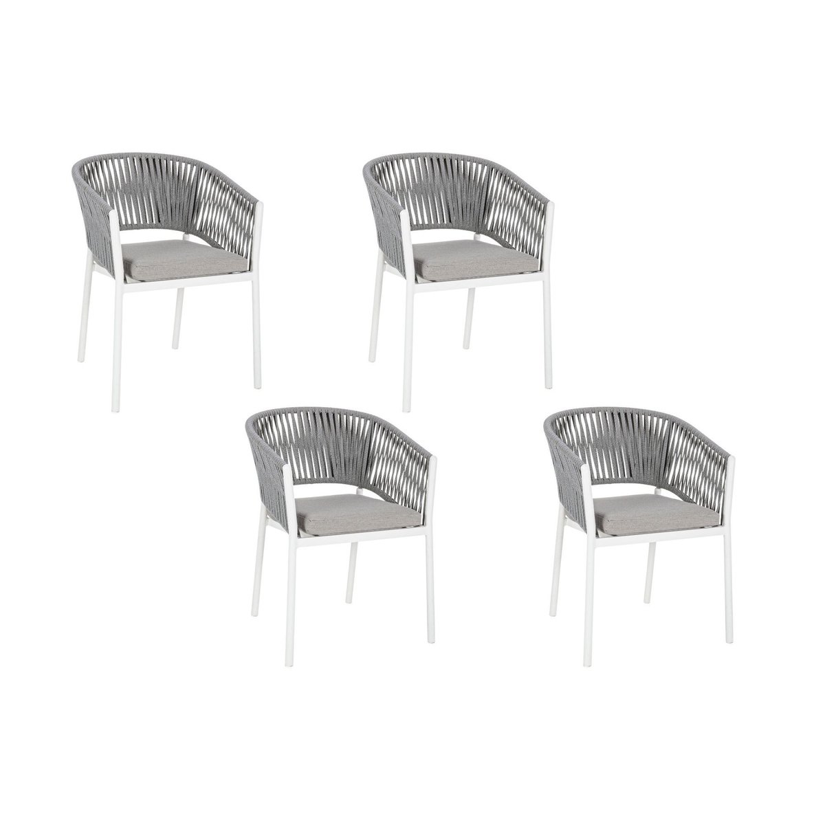 Fauteuils de jardin en métal et polypropylène (lot de 4) - CANNES blanc, HELLIN, DEPUIS 1862