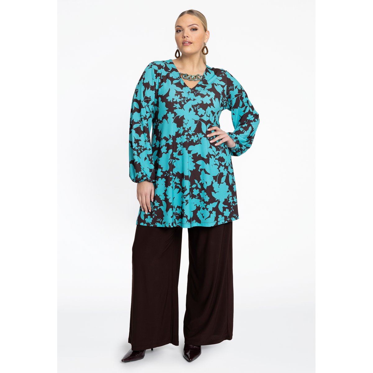 Tunique v-cou turquoise, YOEK