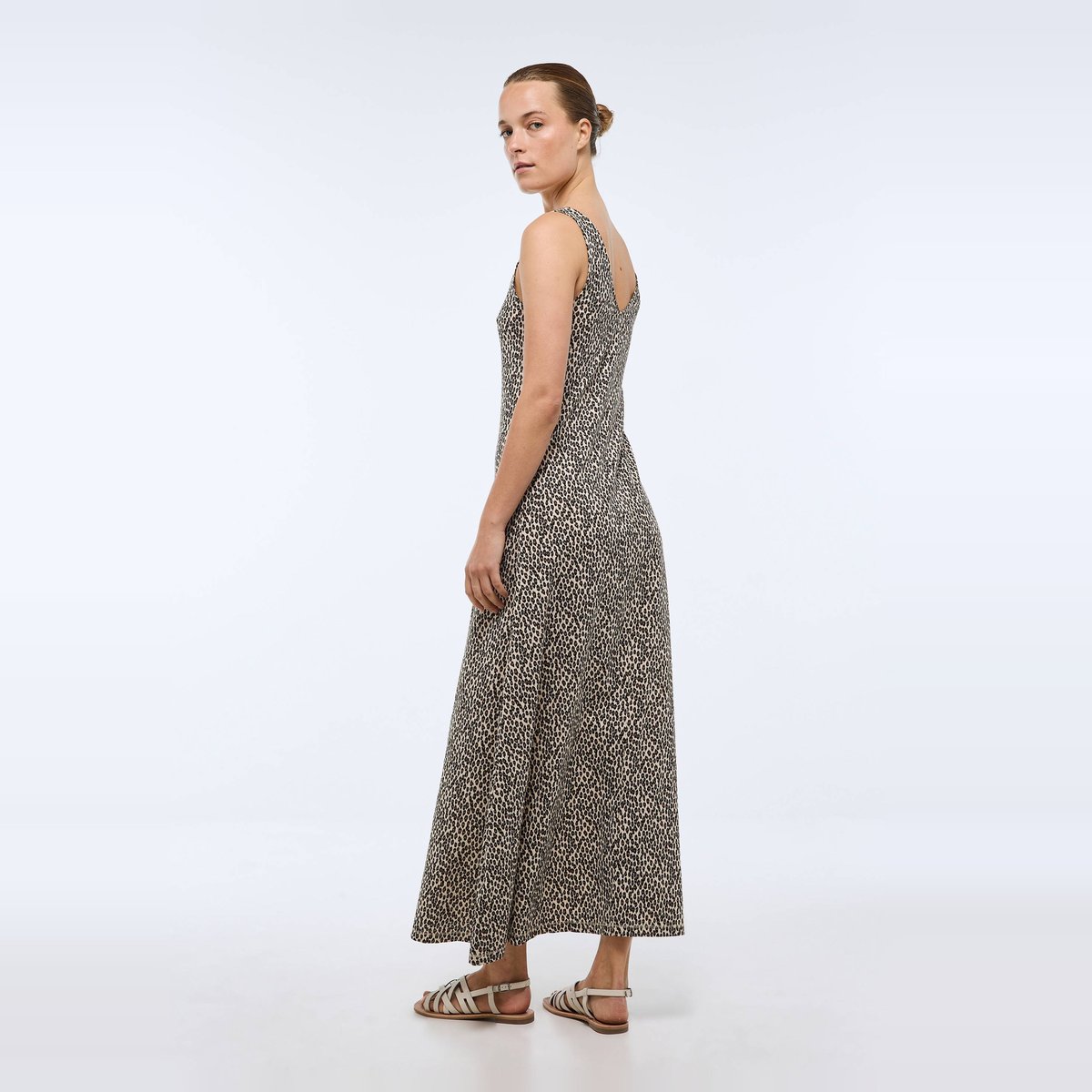 Robe longue imprimée en coton BIO parchemin, MONOPRIX