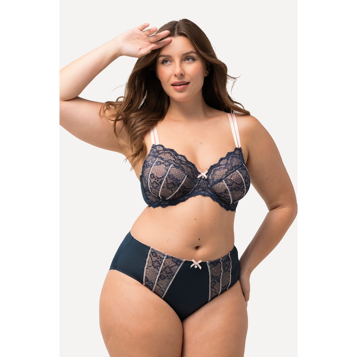 Culotte midi en microfibres bleu nuit, ULLA POPKEN
