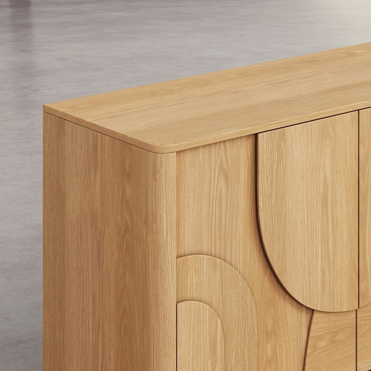 Buffet bas 2 portes en chêne MILORD naturel clair, HABITAT