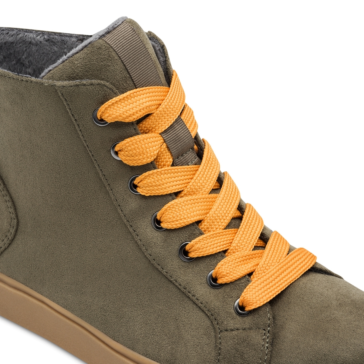 Basket à talon vert kaki safran, JANA