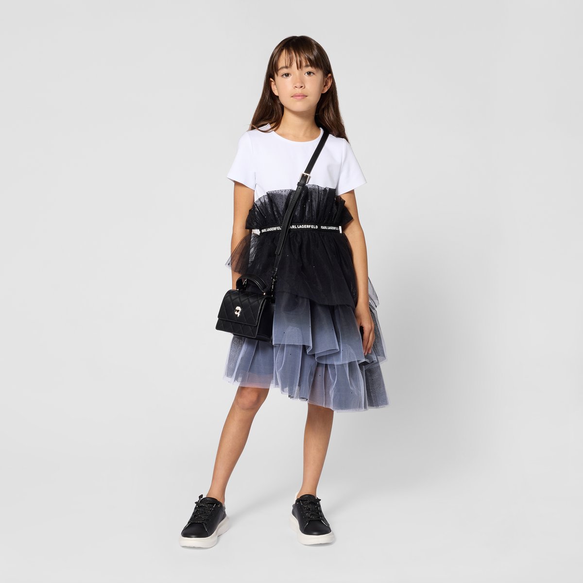 Robe de cérémonie blanc noir, KARL LAGERFELD KIDS