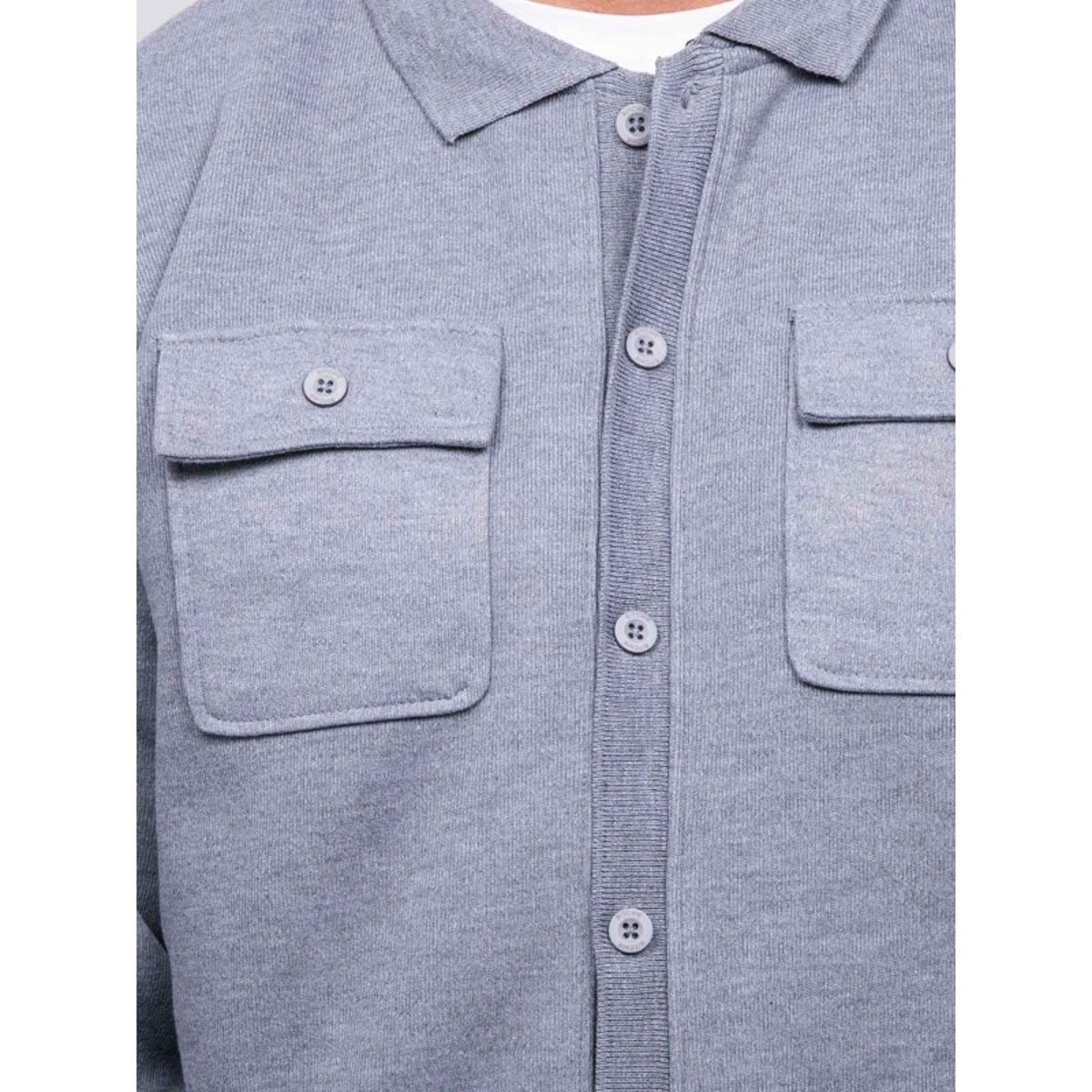 Surchemise Homme Maille Boutonnée Linxou gris, RITCHIE