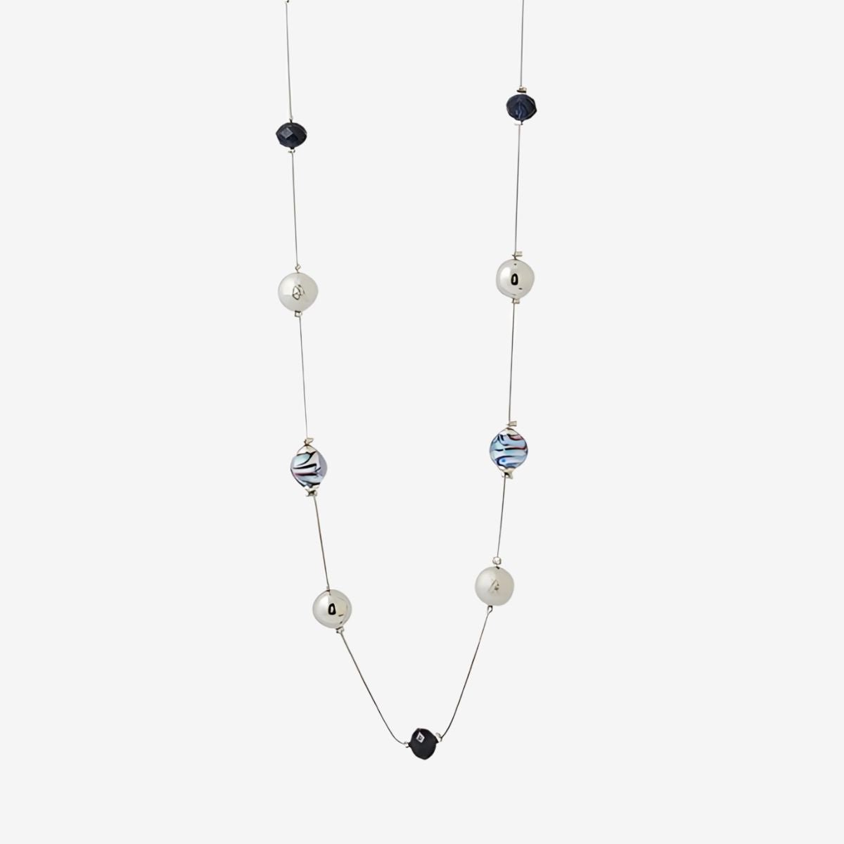 Sautoir perles fantaisie bleu, BALABOOSTE