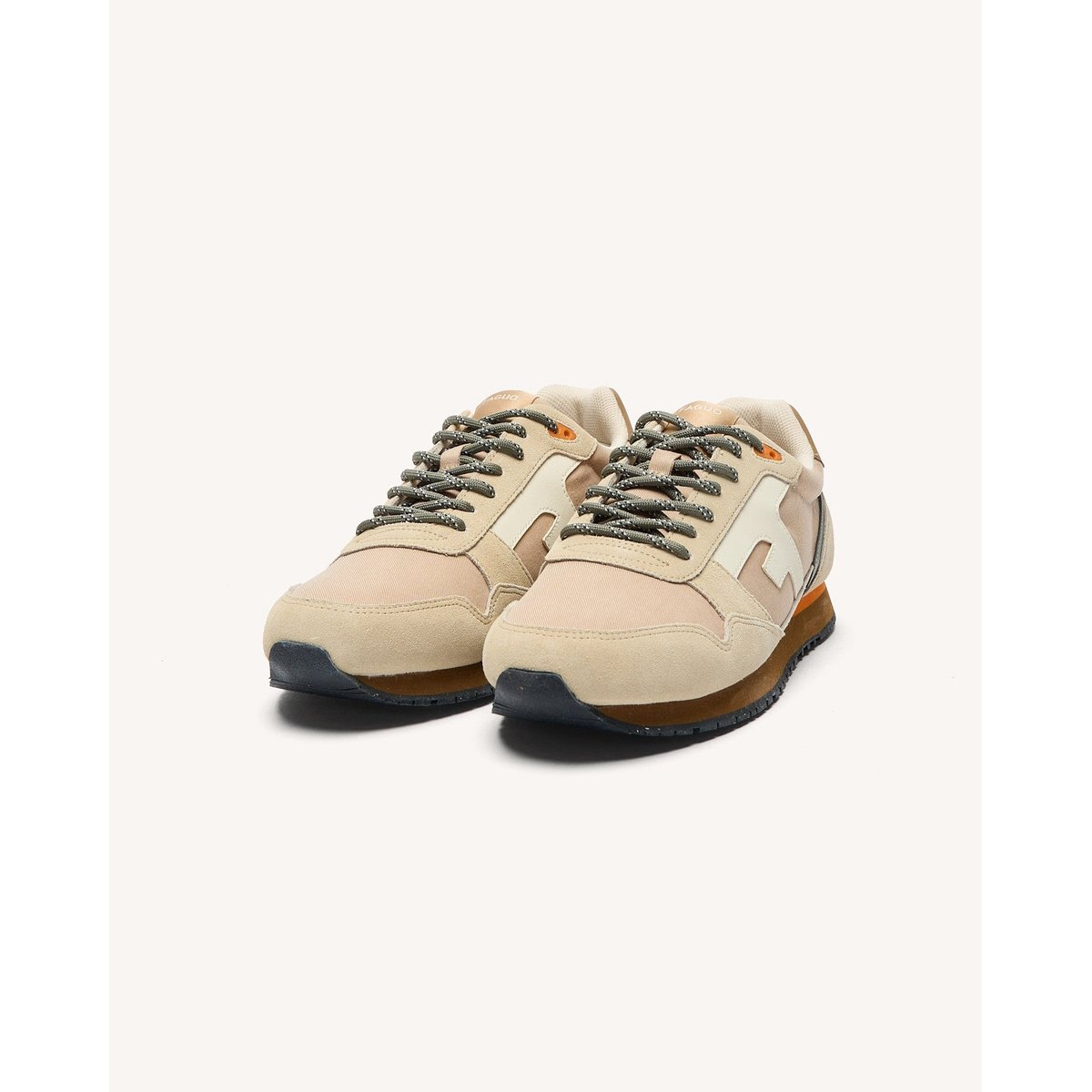Running tissu suede ELM beige et camel, FAGUO