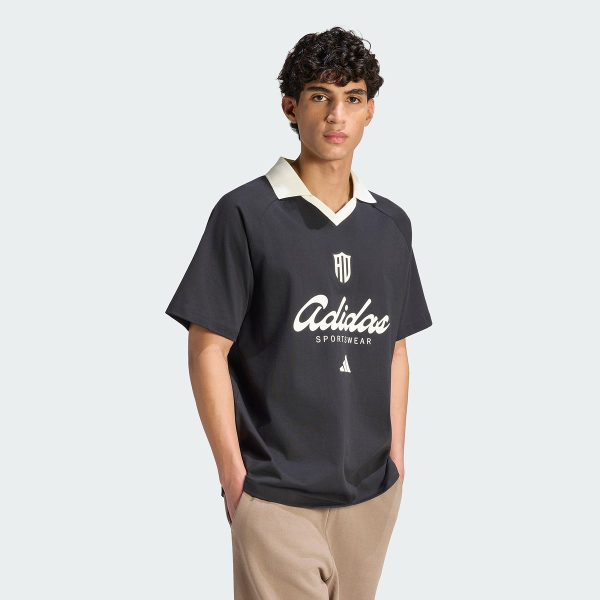 Polo Graphique Lux Tiro Script Polo Graphique Lux Tiro Script black / off white, ADIDAS SPORTSWEAR