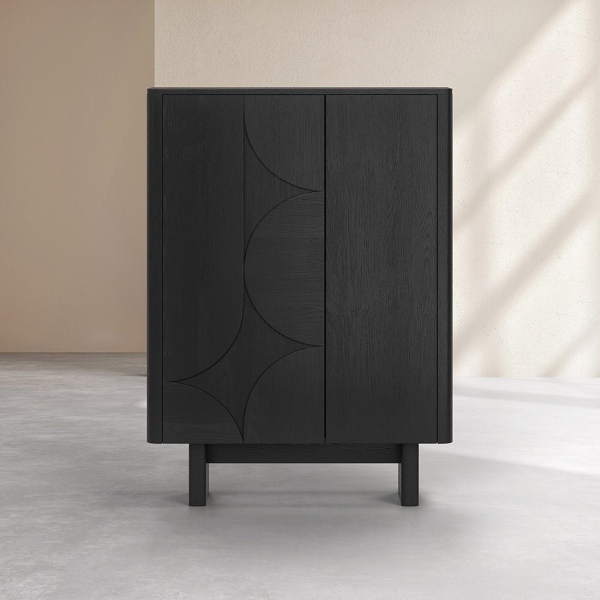 Buffet haut 2 portes en chêne MILORD noir, HABITAT