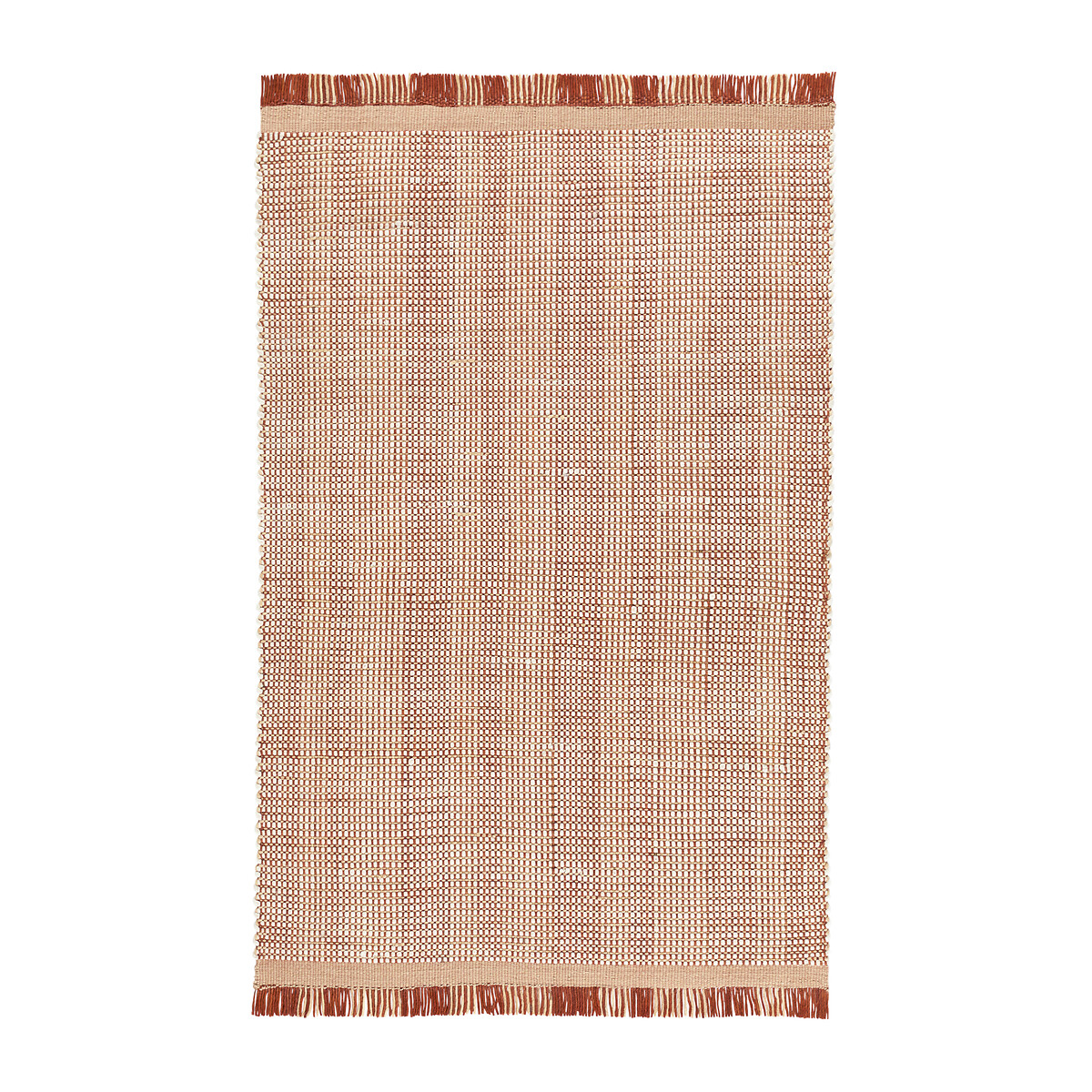 Tapis tissé main en laine, Hotami ivoire/brique, AM.PM