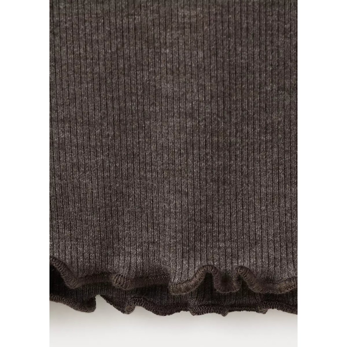 Pantalon en maille avec détails festonnés chocolat, MANGO BABY
