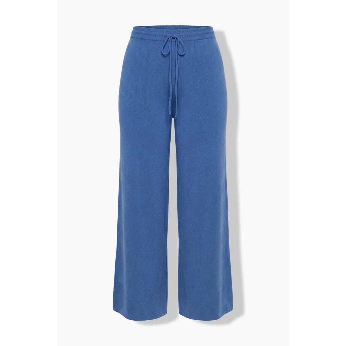 Pantalon en maille, jambe large et droite bleu azur, ULLA POPKEN