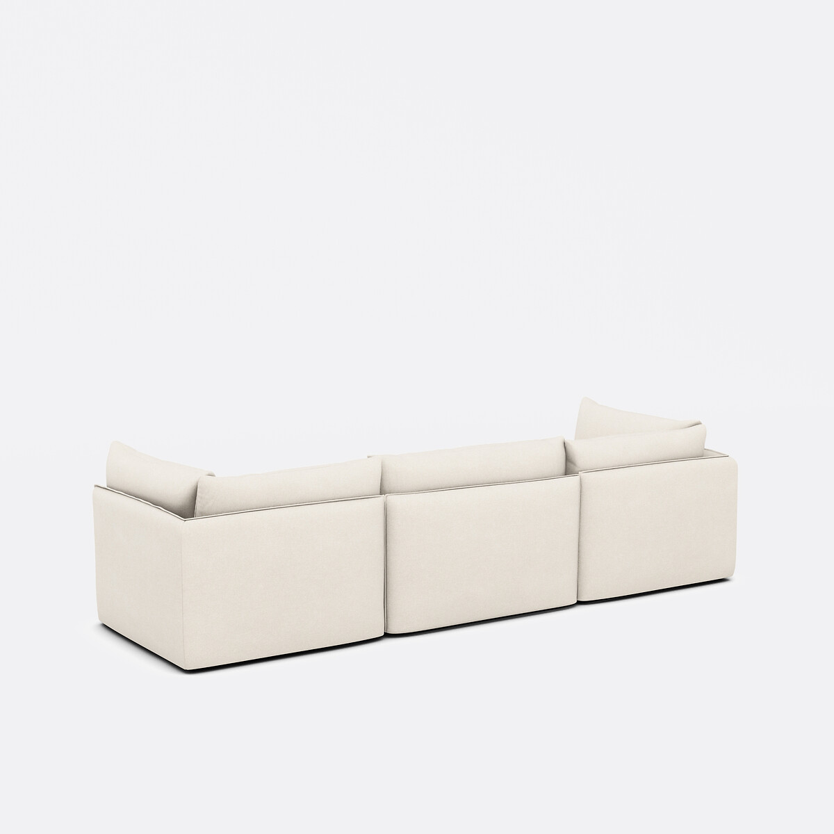 Canapé droit modulable, 3 places, en polyester, MALO ecru, LA REDOUTE INTERIEURS