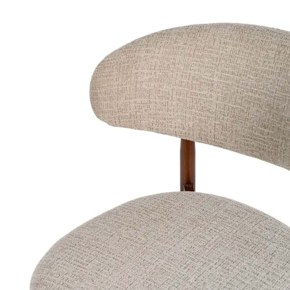 Tabouret de bar tissu beige et métal effet bois 54x52x105cm multicolore, WADIGA