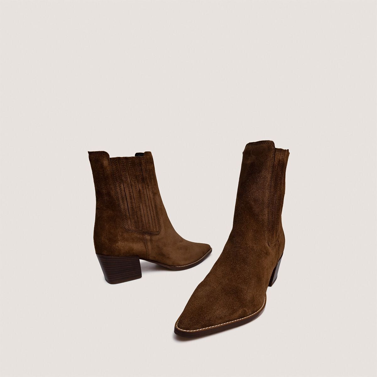 Bottines en cuir pointues Prado marron, JONAK