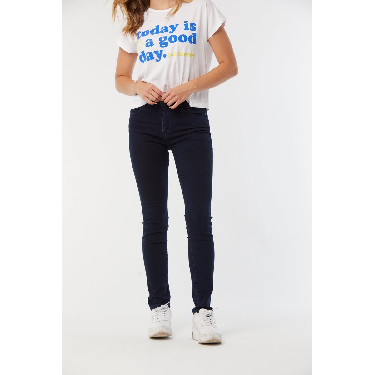 Jean coton slim LC135 bleu marine, LEE COOPER