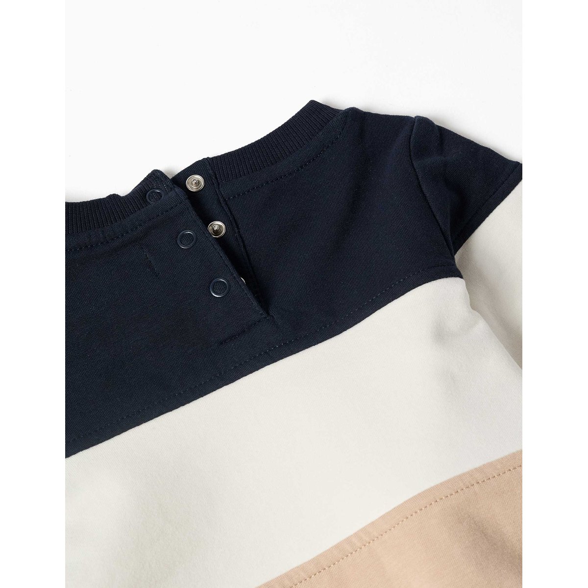 Sweat en coton peigné avec bloc de couleurs bleu foncé, ZIPPY