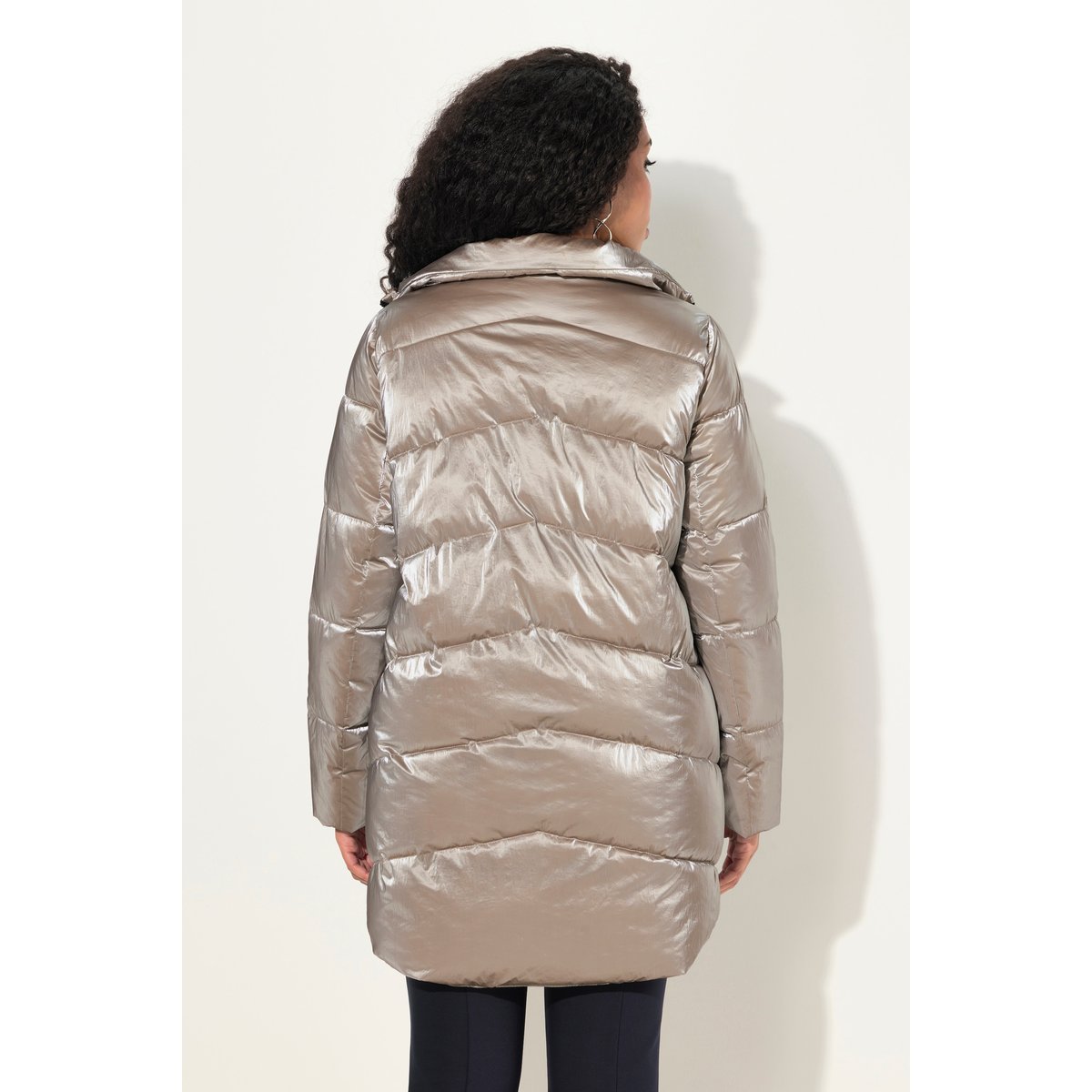 Veste matelassée longue argent, ULLA POPKEN