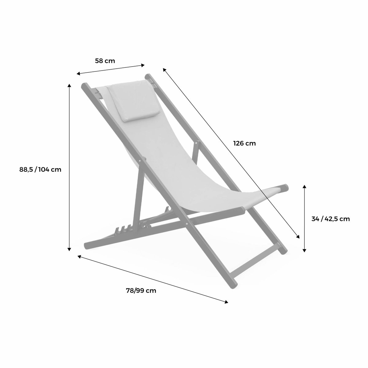 Bain de soleil aluminium multi positions (lot de 2) GAIA taupe, SWEEEK