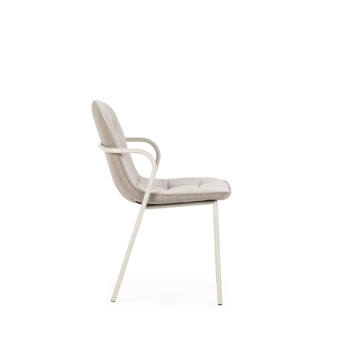 Chaises lot de 4 en métal - ZÉLIE beige, CALICOSY