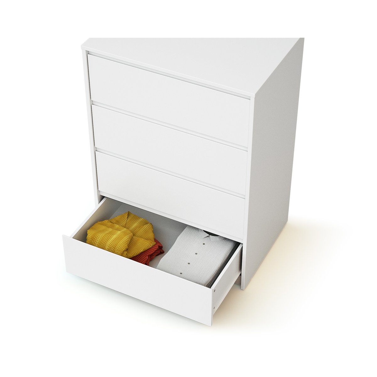 Commode bébé 4 tiroirs en bois UNO blanc, WEBABY
