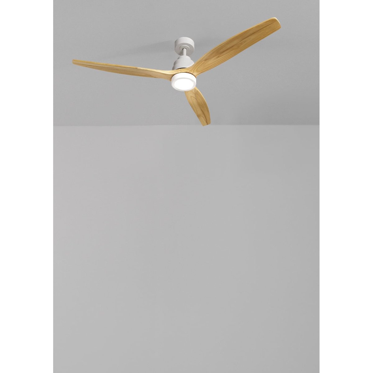 Ventilateur de plafond 40W avec lumière et télécommande WIND STYLANCE NATURAL WOOD blanc/bois naturel, CREATE