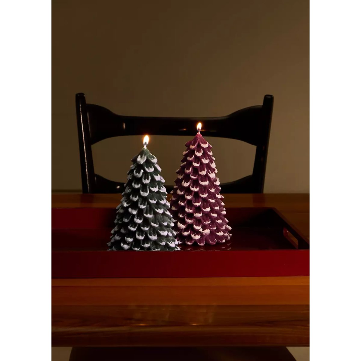 Bougie décorative avec détail sapin vert, MANGO HOME