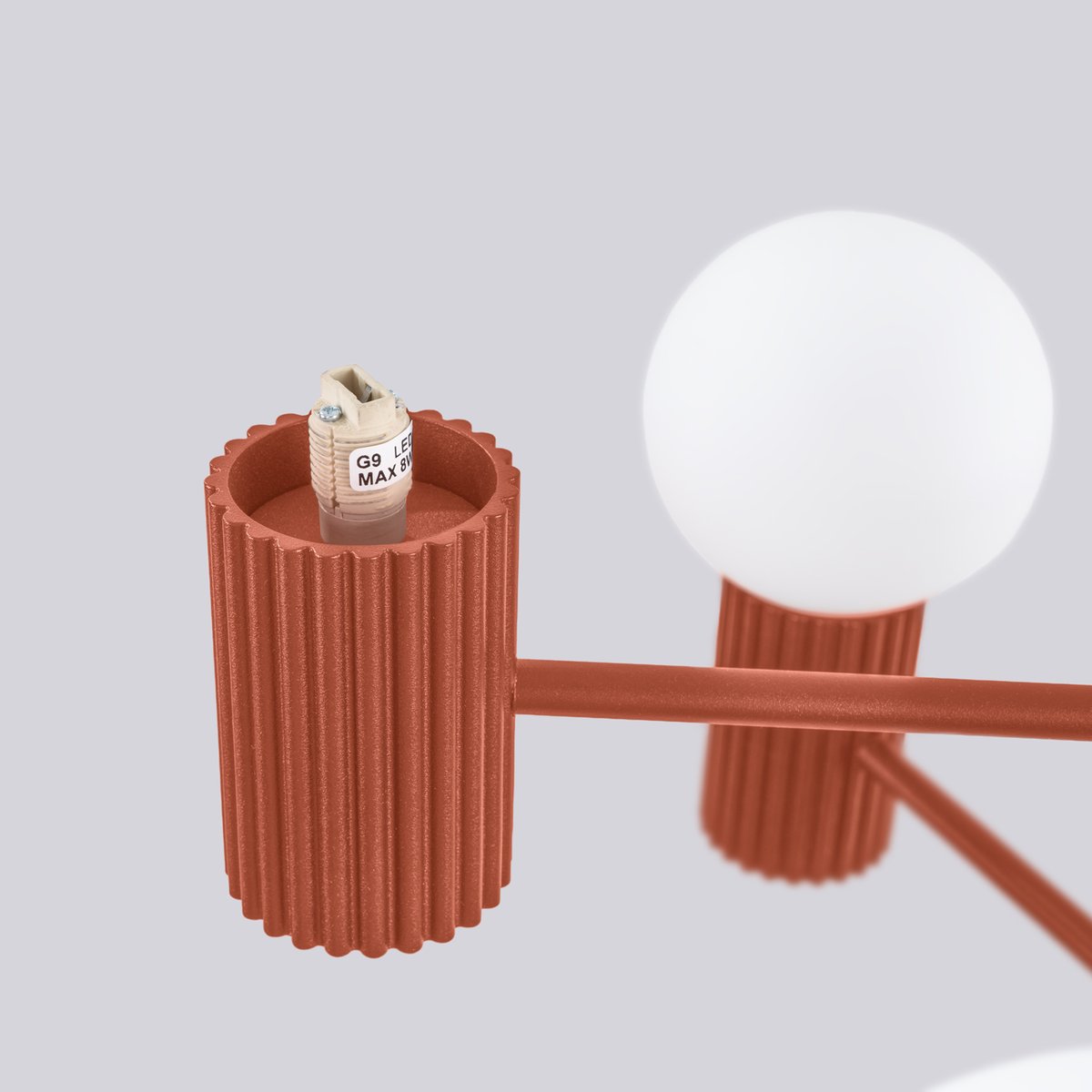 Lustre Aluminium Ocre Rouge G9 6 Halo rouge, EDEN