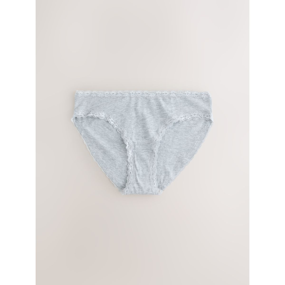 Culotte de bikini en coton/dentelle, lot 4 gris/rose/crème, NEXT