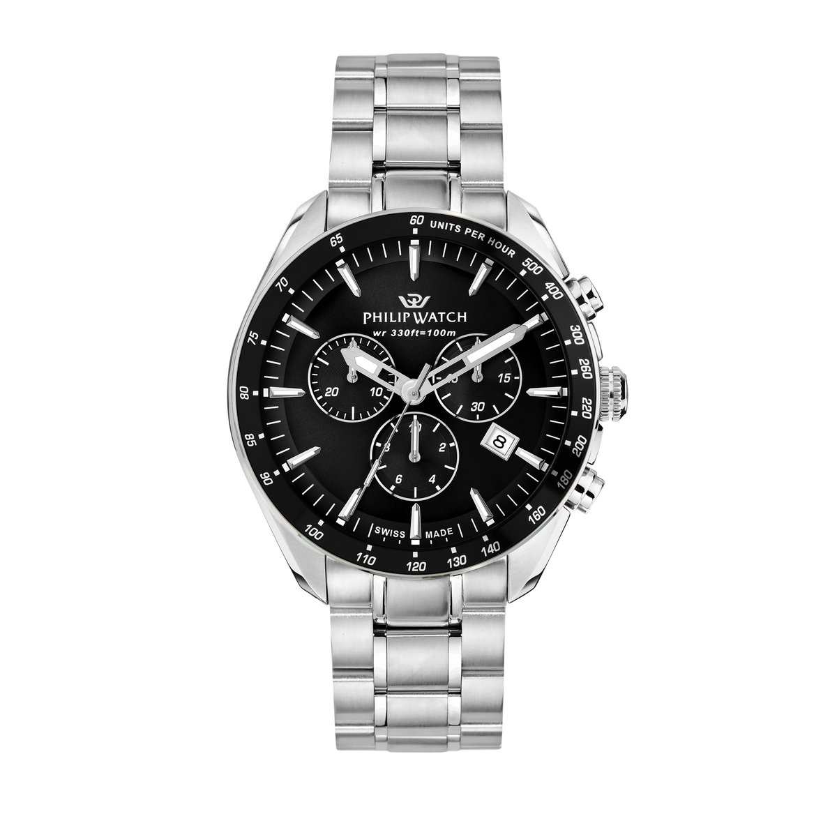 Montre analogique en acier BLAZE noir, PHILIP WATCH