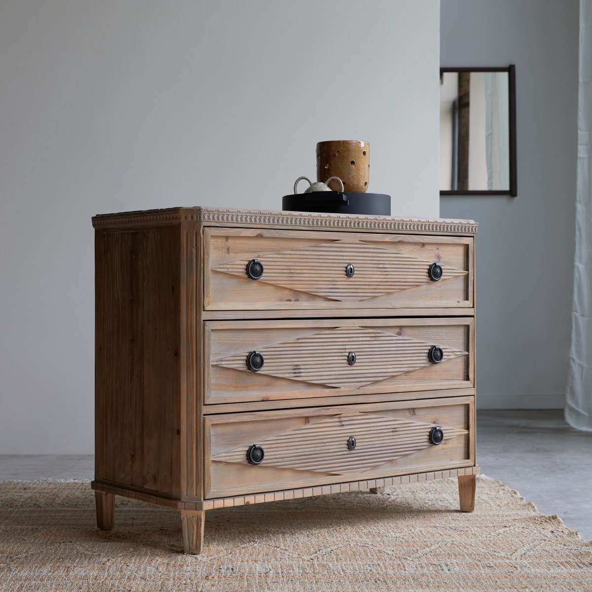 Commode en Pin massif, EMILY naturel, TIKAMOON