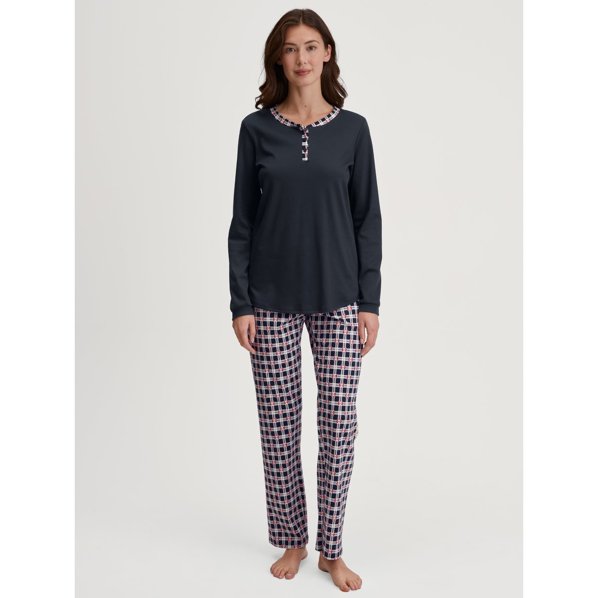 Pyjama manches longues Coton FAMILY & FRIENDS saphir foncé, CALIDA