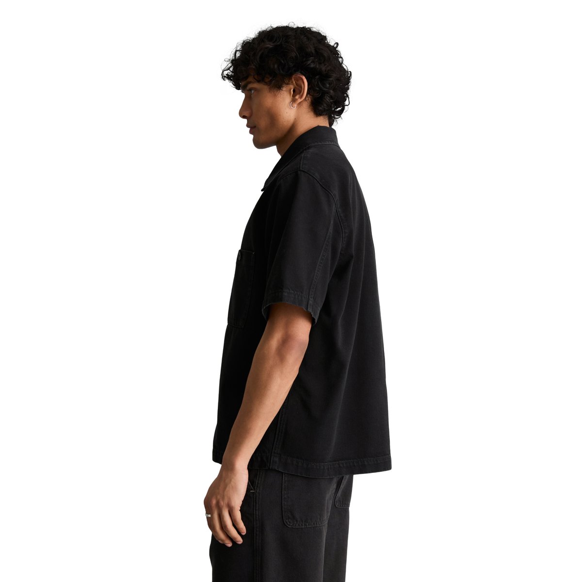 Chemise en jean regular en coton bio et lyocell noir, MARC O’POLO DENIM