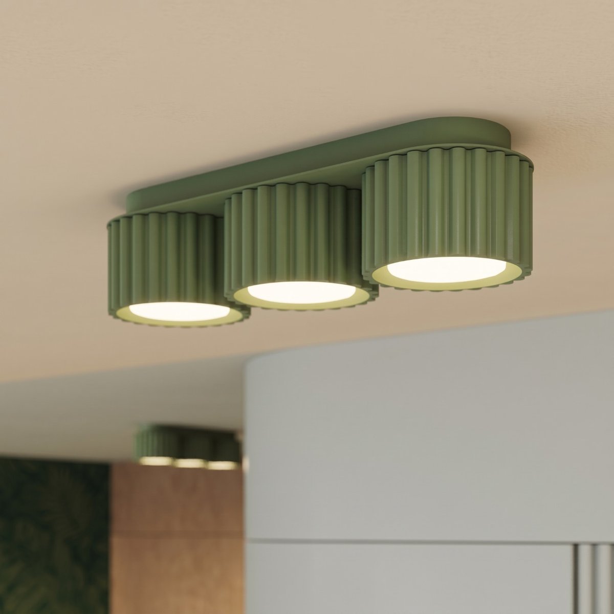 Plafonnier Aluminium Sauge Gx53 3 AURA sauge, EDEN