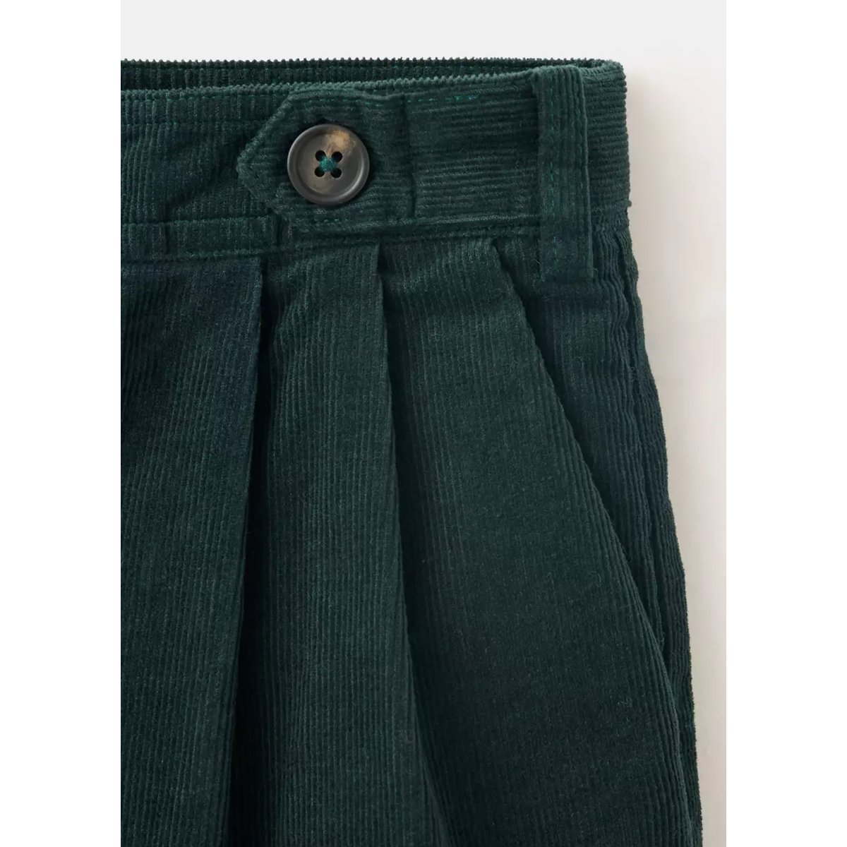 Pantalon droit en velours côtelé vert foncé, MANGO KIDS