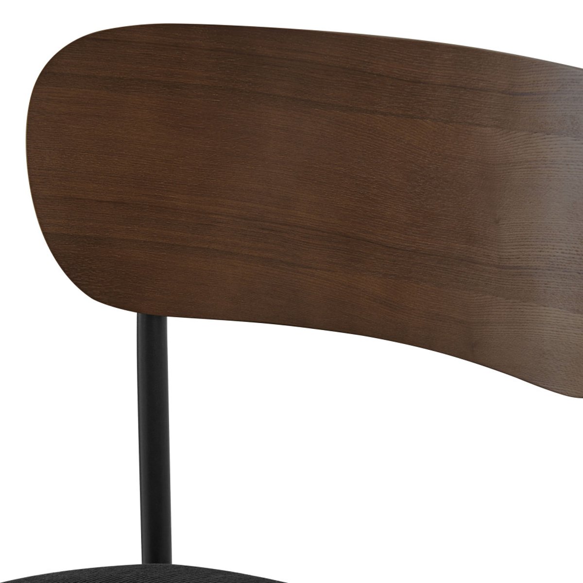 Lot de 2 chaises de bar bois foncé velours côtelé et métal H65cm- JESS noir, DRAWER