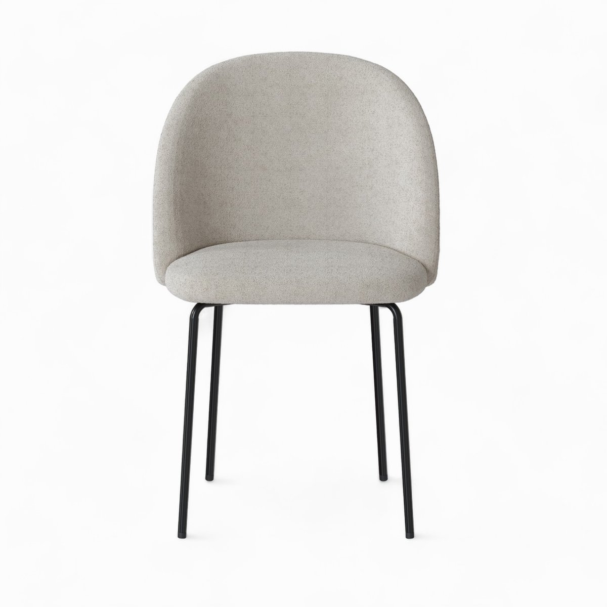 Lot de 2 chaises en tissu bouclette - KARL beige, MAISON PAVANE