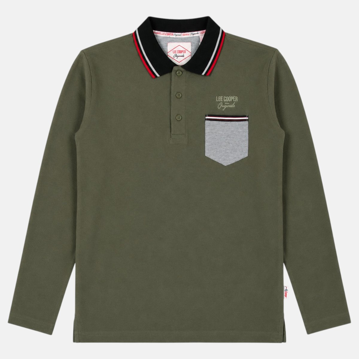 Polo manches longues kaki, LEE COOPER
