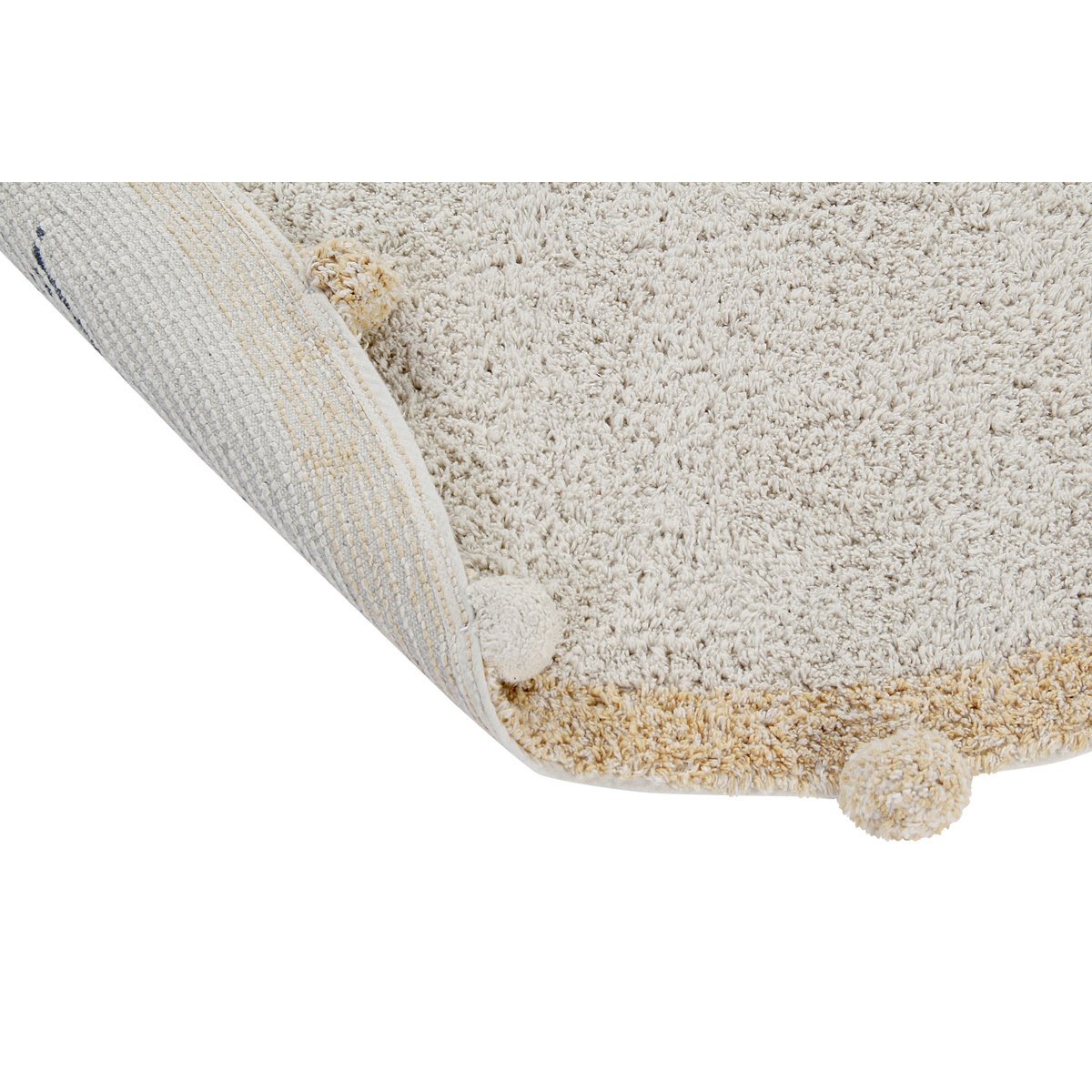 Tapis Rond en coton BUBBLY naturel, miel, LORENA CANALS