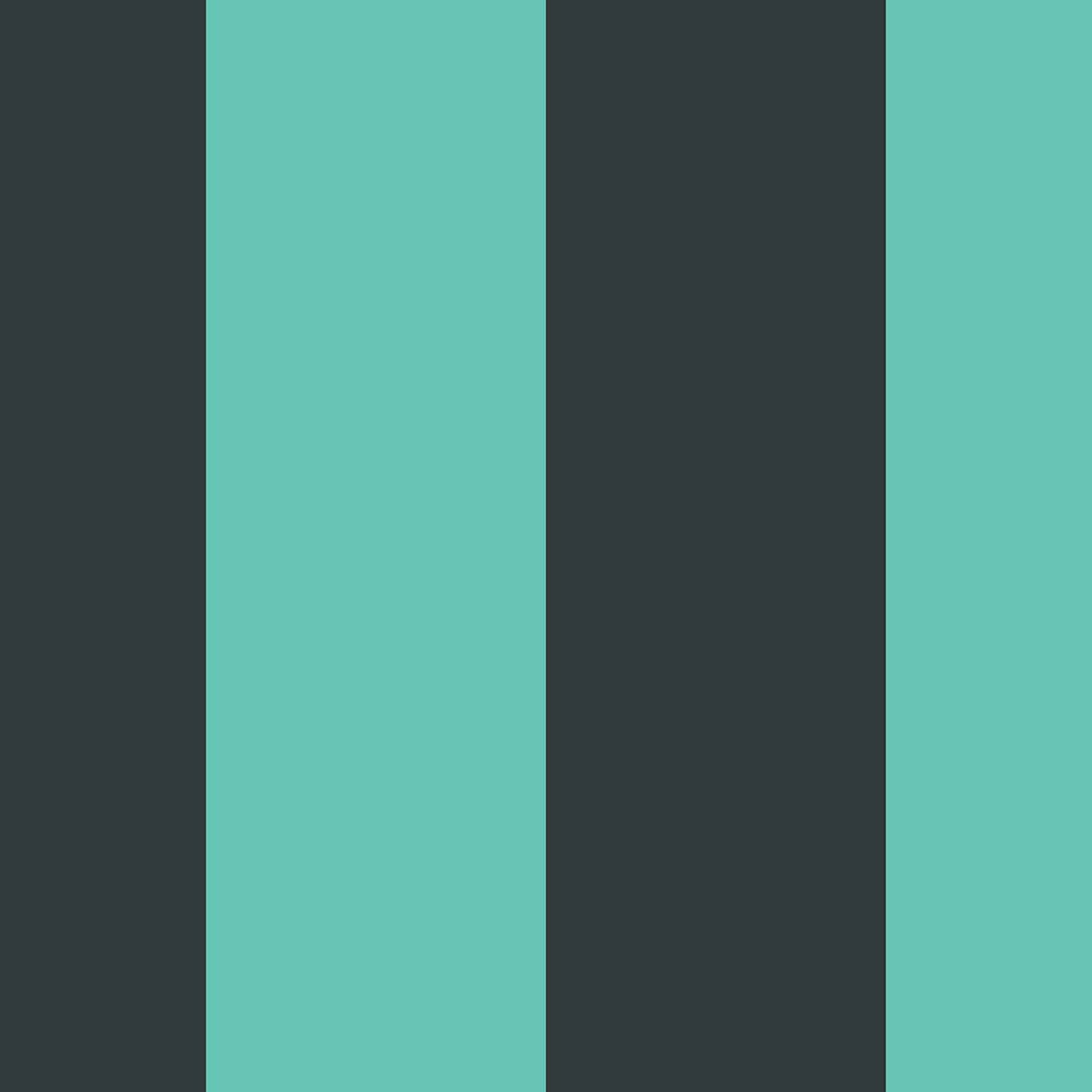 Papier peint, rayures bleues vert, HEXOA