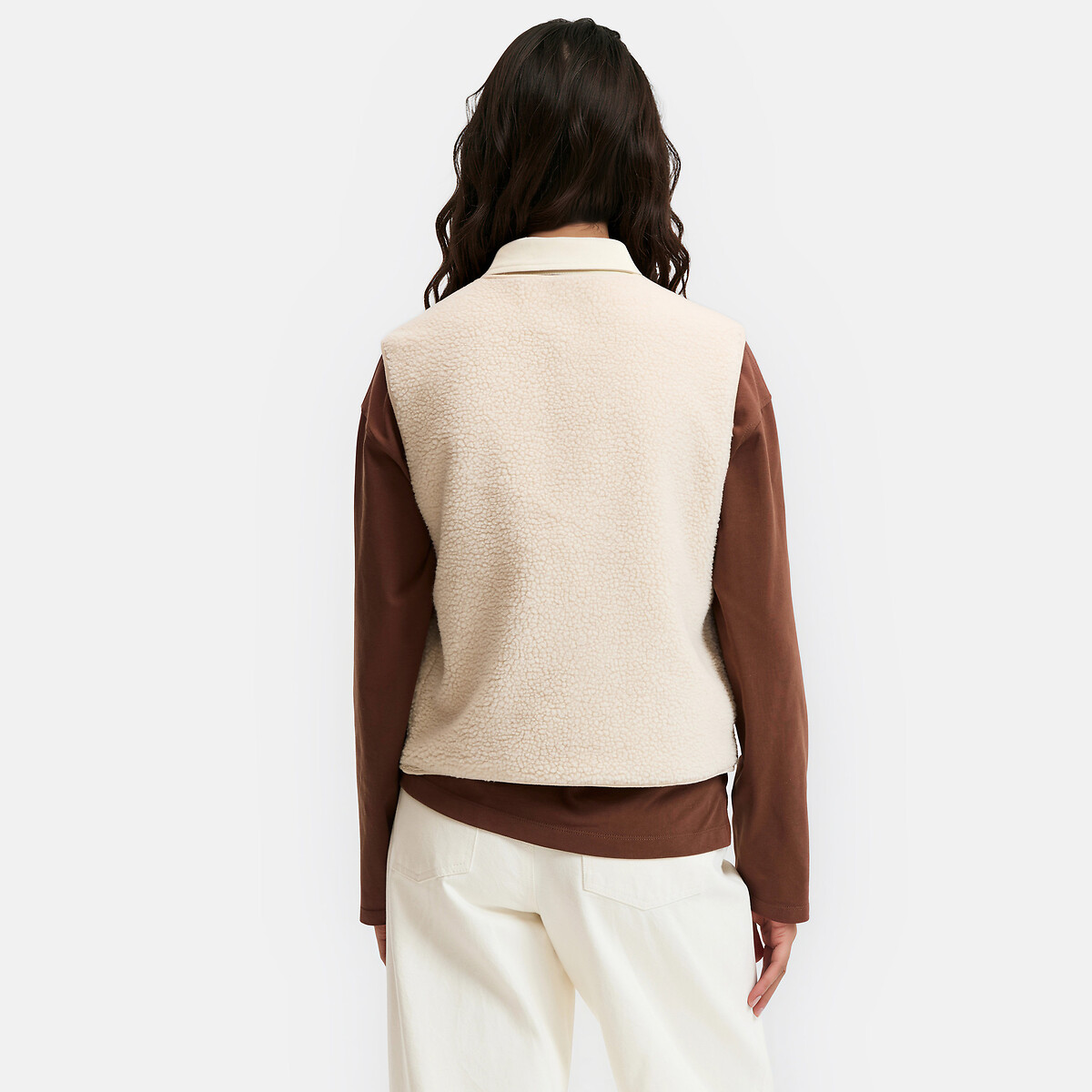 Gilet oversize en sherpa, sans manches ecru, LA REDOUTE COLLECTIONS
