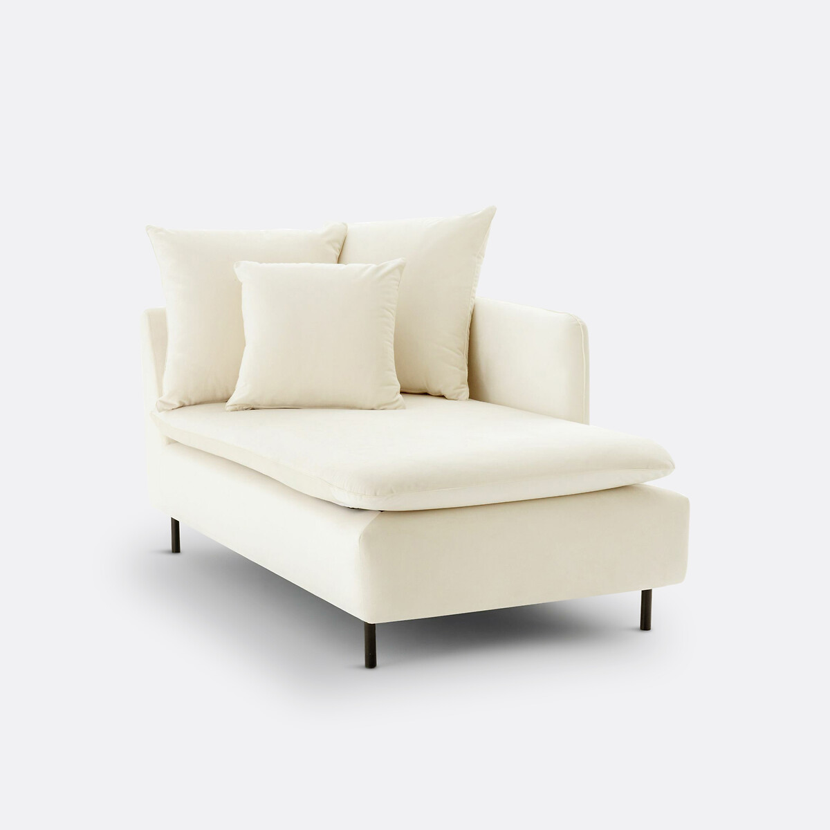 Méridienne modulable, en velours, profondeur 158 cm, IVETE ecru, LA REDOUTE INTERIEURS
