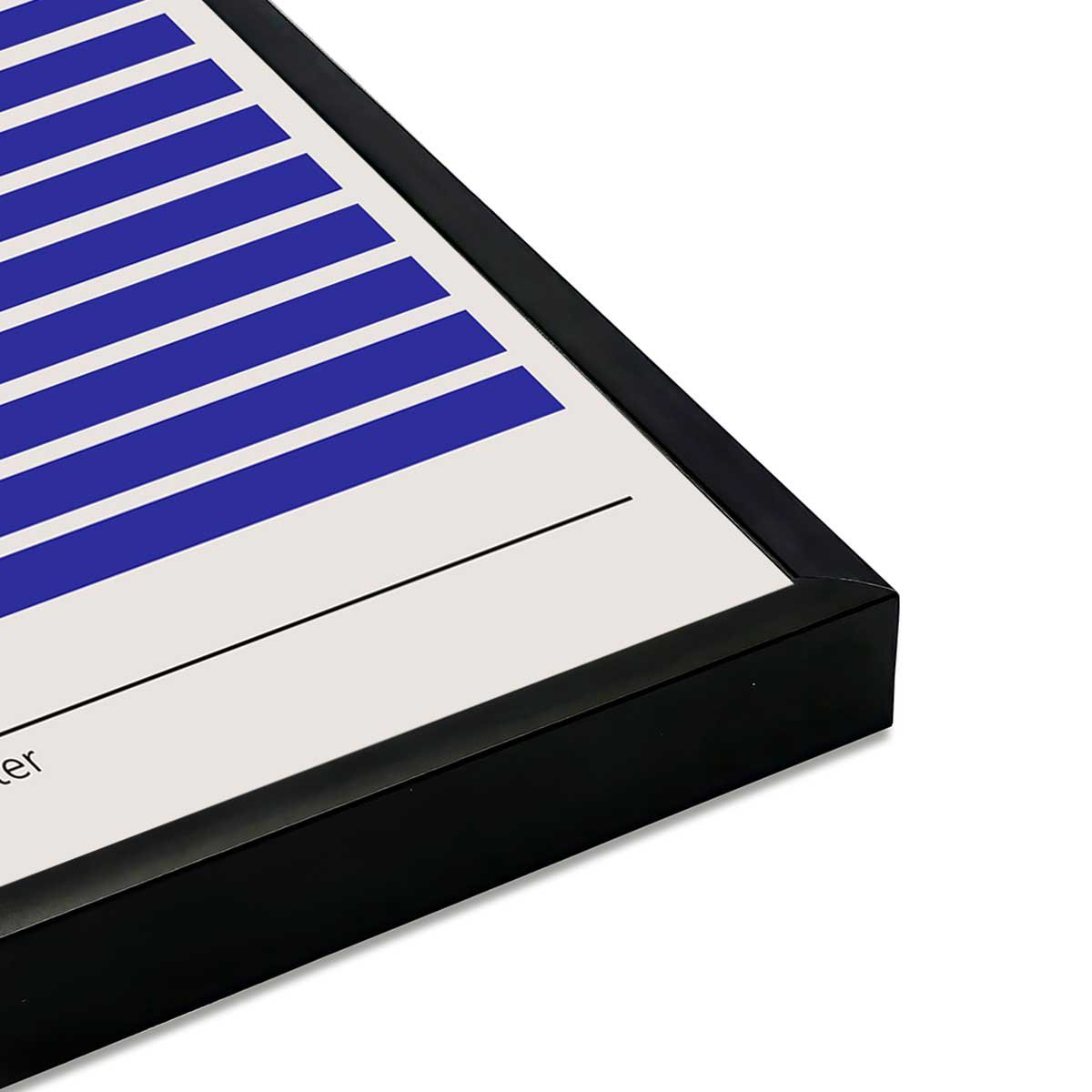 Affiche encadrée soleil minimaliste rayures affiche + cadre en métal - noir, HEXOA