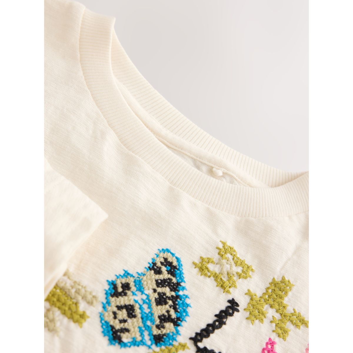 Haut à manches longues broderie écru, NEXT