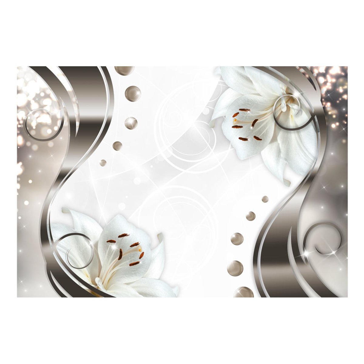 Papier peint intissé panoramique Abstractions Two ladies beige, EDEN