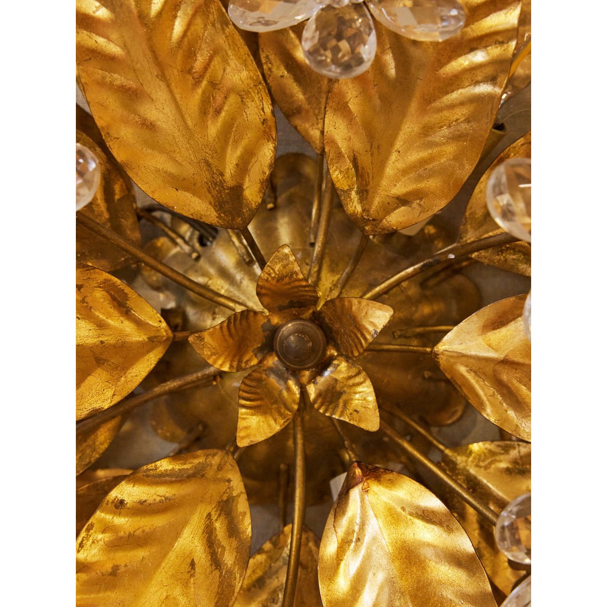 Applique murale florale dorée Suzette N°242 - Bon état doré, DEBONGOUT