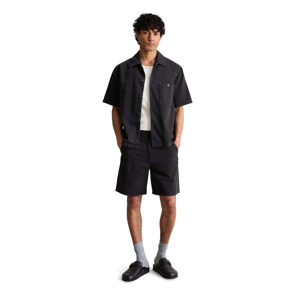 Chemise en jean regular en coton bio et lyocell noir, MARC O’POLO DENIM