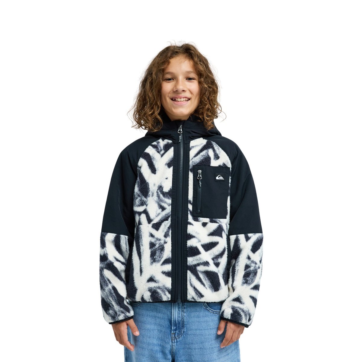 Sweat capuche zippé HAWKWINGS blanc bone white qs spray can 64, QUIKSILVER