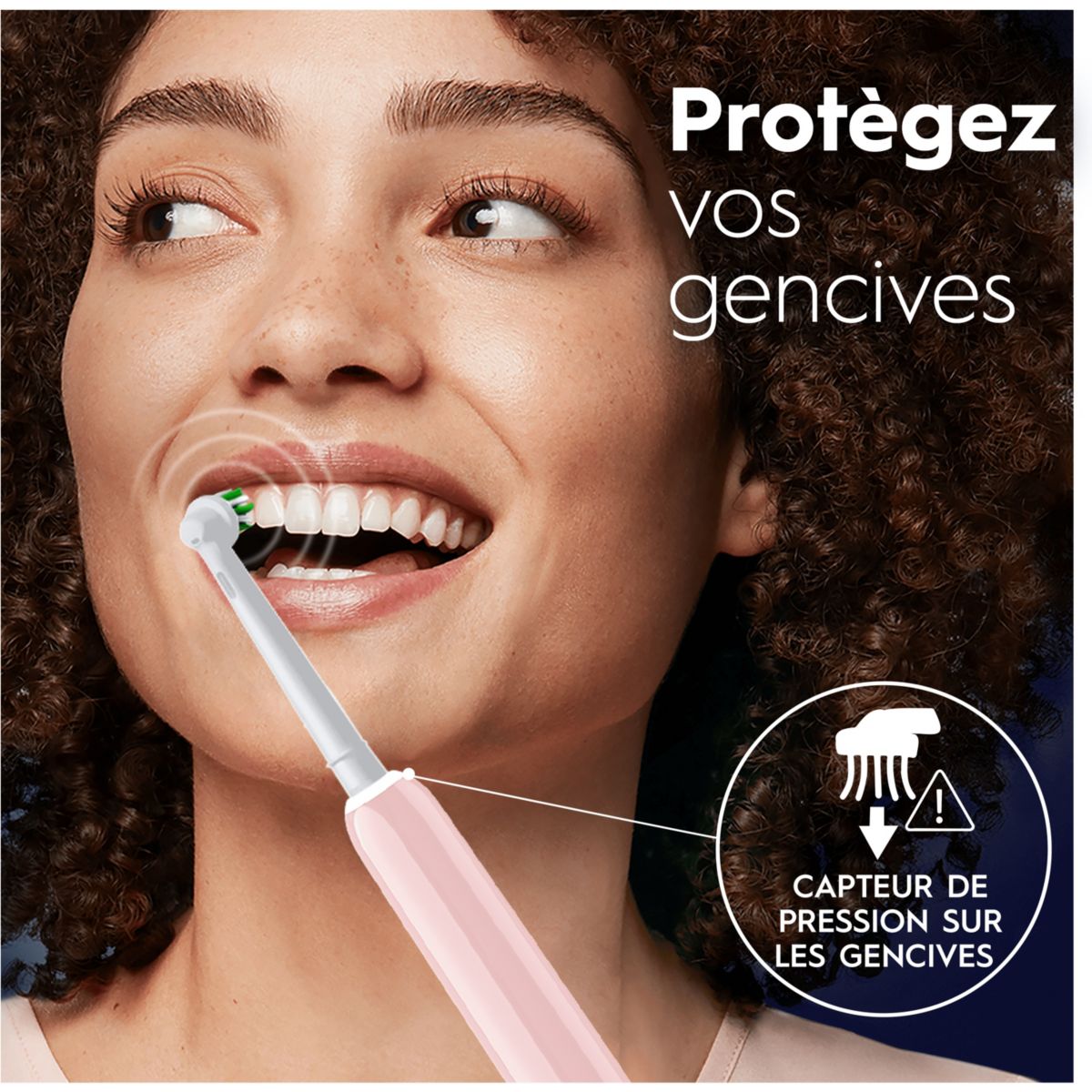 Brosse à dents électrique Pro 1 Rose Cross Action couleur unique, ORAL B